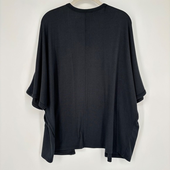 SOFTIES Dream Kimono‎ Open Cardigan Sz S/M Black Knit Dolman Sleeve Pockets - Picture 8 of 12